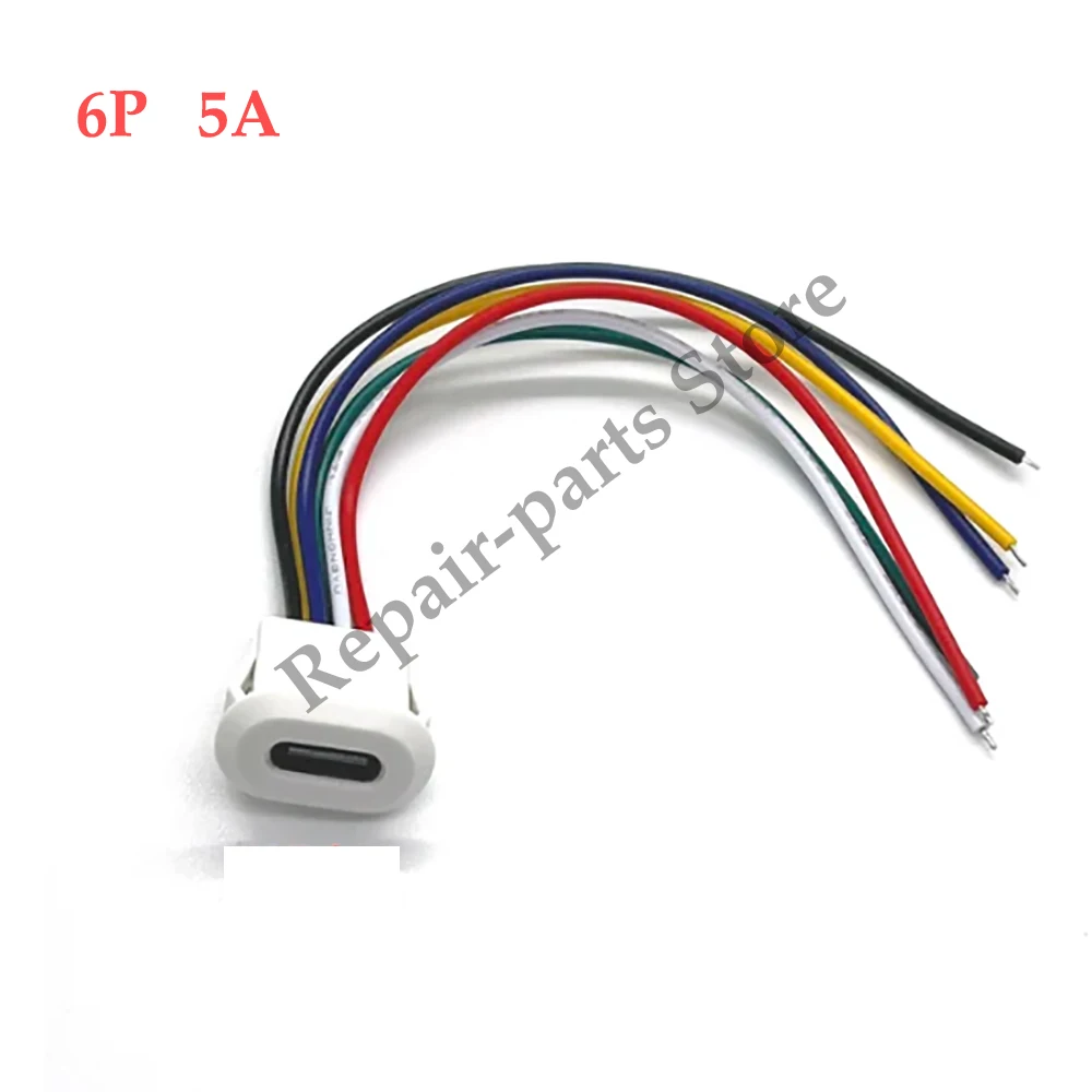 2–10 Stück USB Typ-C wasserdichter USB-Steckverbinder, direkte Kompressionsbuchse, Buchsenanschluss, Ladeschnittstelle mit Schweißdraht