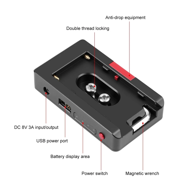 Imagem -03 - Puluz-metal Bateria Placa Adaptadora para Np-f550 Np-f750 Np-f970 Base Montagem para Canon Nikon Panasonic Câmera Gaiola Acessório