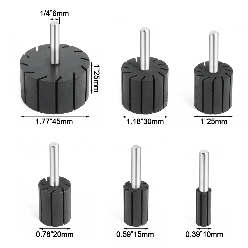 1 Stück Schleiftrommel Gummidorns 6 mm Schaft passend für Schleifhülse für Drehwerkzeug – Detail 2