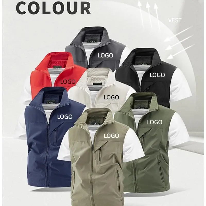 Summer Mesh Quick Drying Men's Vest Personalized Customization LOGO Workwear Fishing Photography Multi Pocket Vest