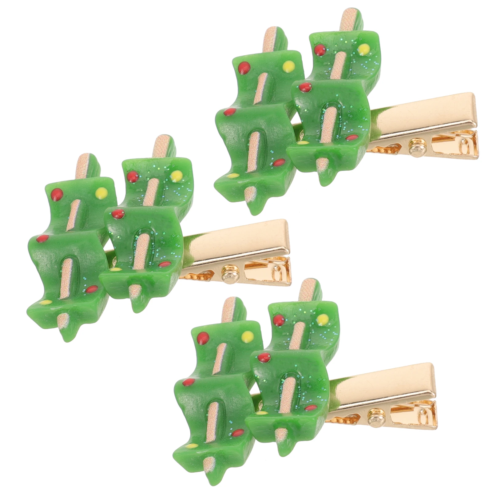 

3 Pcs Kelp String Resin Hairpin Cute Cartoon Girls Decorations Daily Wearing Barrettes Green Color Women Hair Accessories Craft