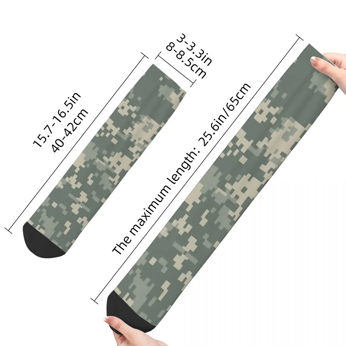 Happy Funny Men\'s Socks Army ACU Vintage Harajuku Camo Camouflage Street Style Novelty Crew Crazy Sock Gift Pattern Printed