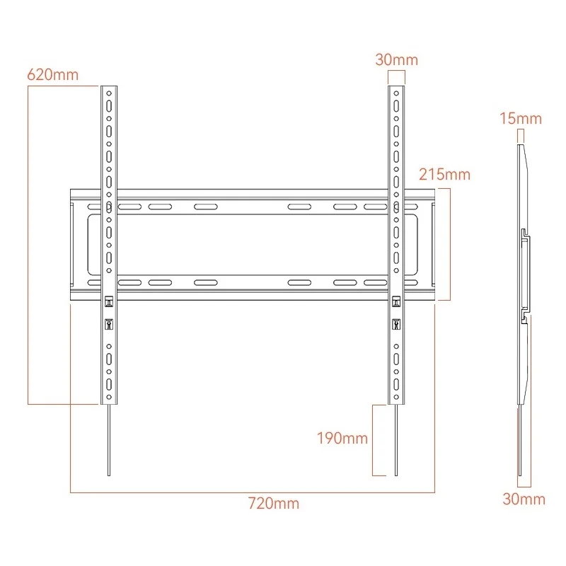 HILLPORT Universal 75kg TV Wall Mount Bracket Fixed Flat Panel TV Frame for 50 - 90 Inch LCD LED Monitor Flat Panel Base DG760