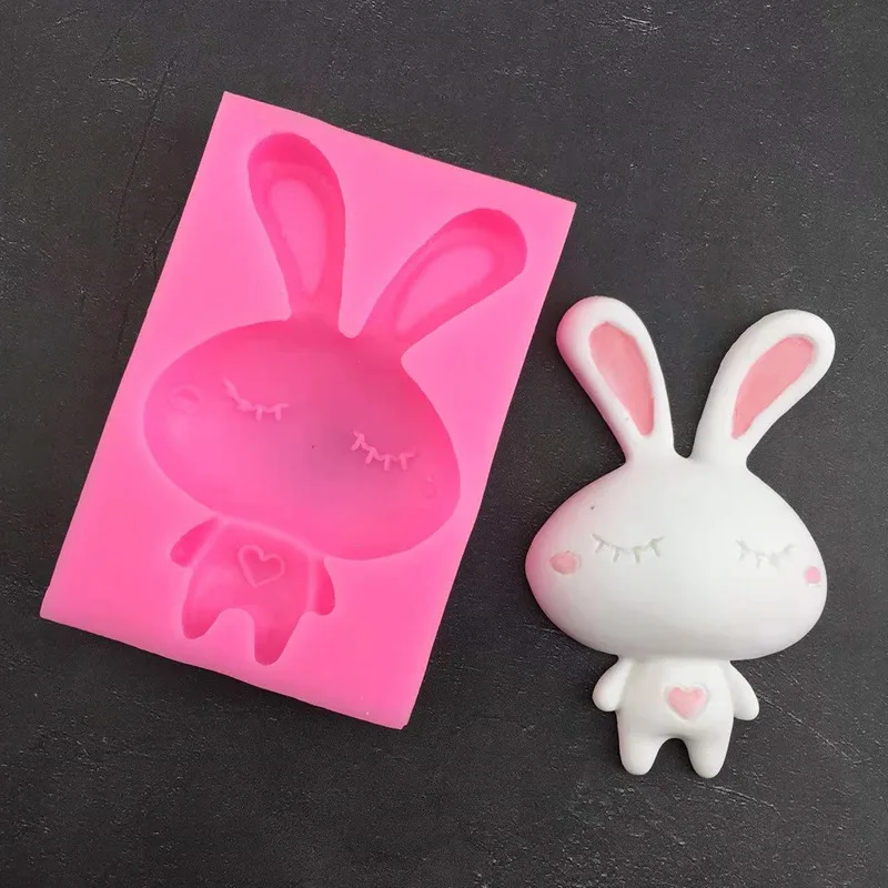 Rabbit Modeling Silicone Mold DIY Handmade Soap Clay Soft Pottery Fondant Chocolate Silicone Mold