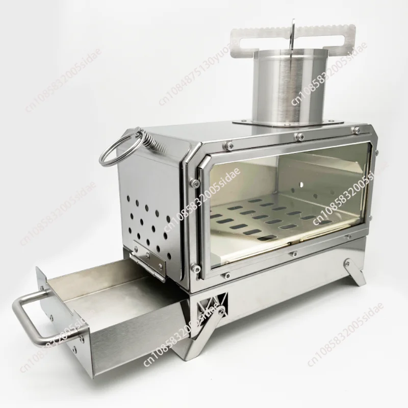 

Outdoor Portable Folding Stainless Steel Charcoal Stove Extend The Chimney Pipe Heater Incense Burners Detachable Winter Heater