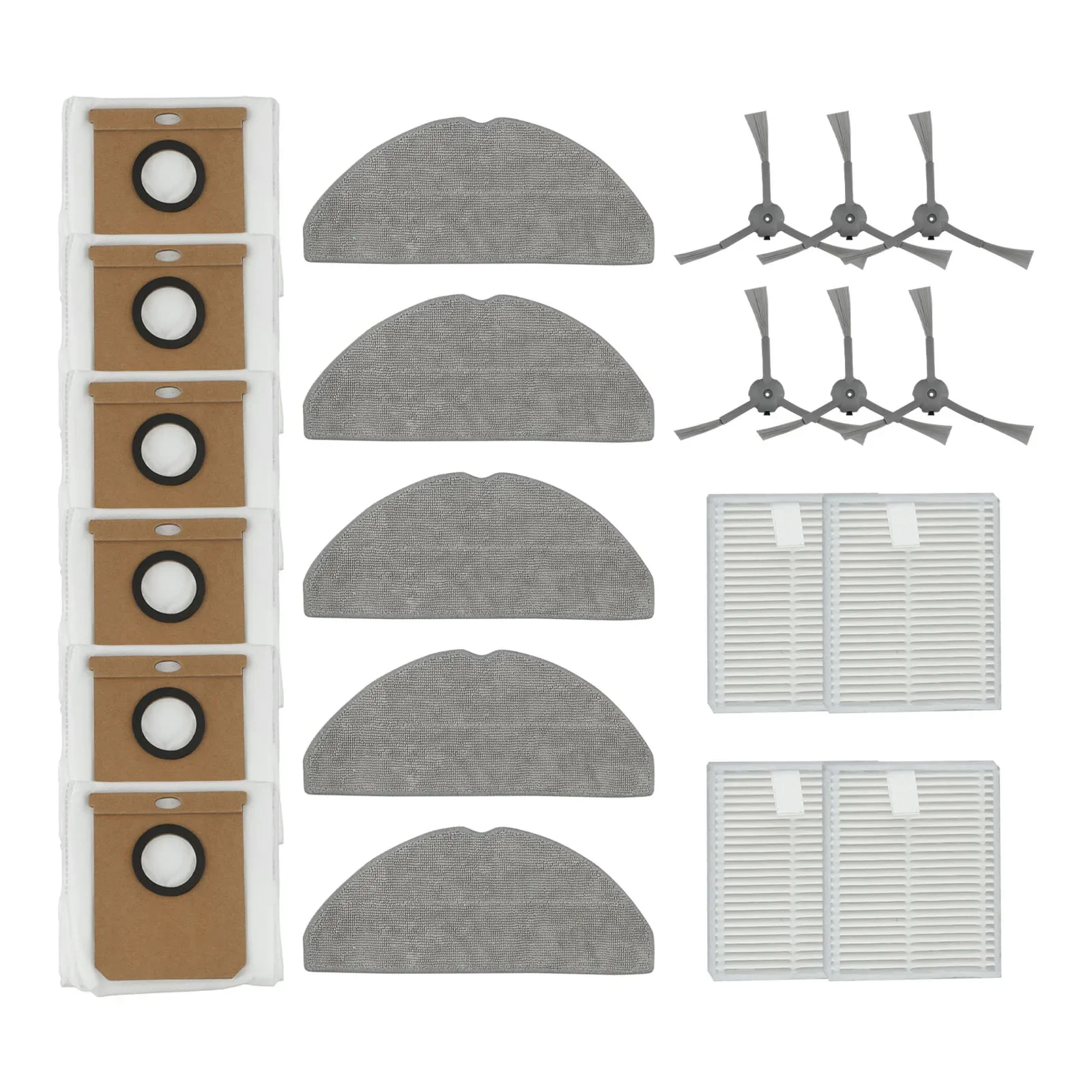 21pcs แปรงด้านข้าง Mop Pad ฝุ่นสําหรับ Conga 7490 บ้านสําหรับ X-Treme สําหรับ Genesis หุ่นยนต์เครื่องดูดฝุ่นทําความสะอาดอุปกรณ์