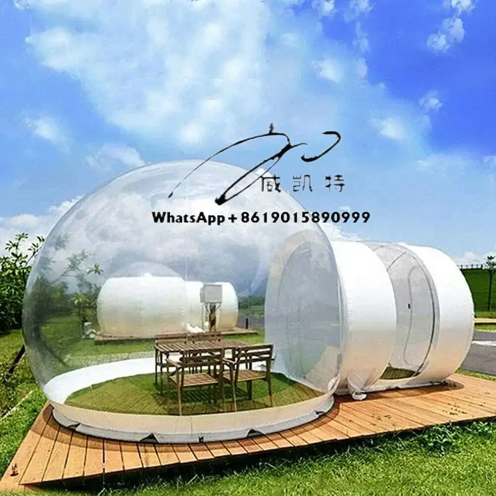 TE-122701 Customized Outdoor Ice House Hotel Inflatable Bubble Room Tent Transparent Camping Inflatable Transparent Dome House