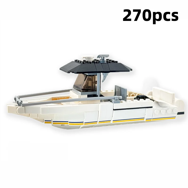 Building Blocks MOC Slice Life Boat Classic TV Show Dexter Miami Crime Scene Ship Display Model Adult Collectible Brick Toy
