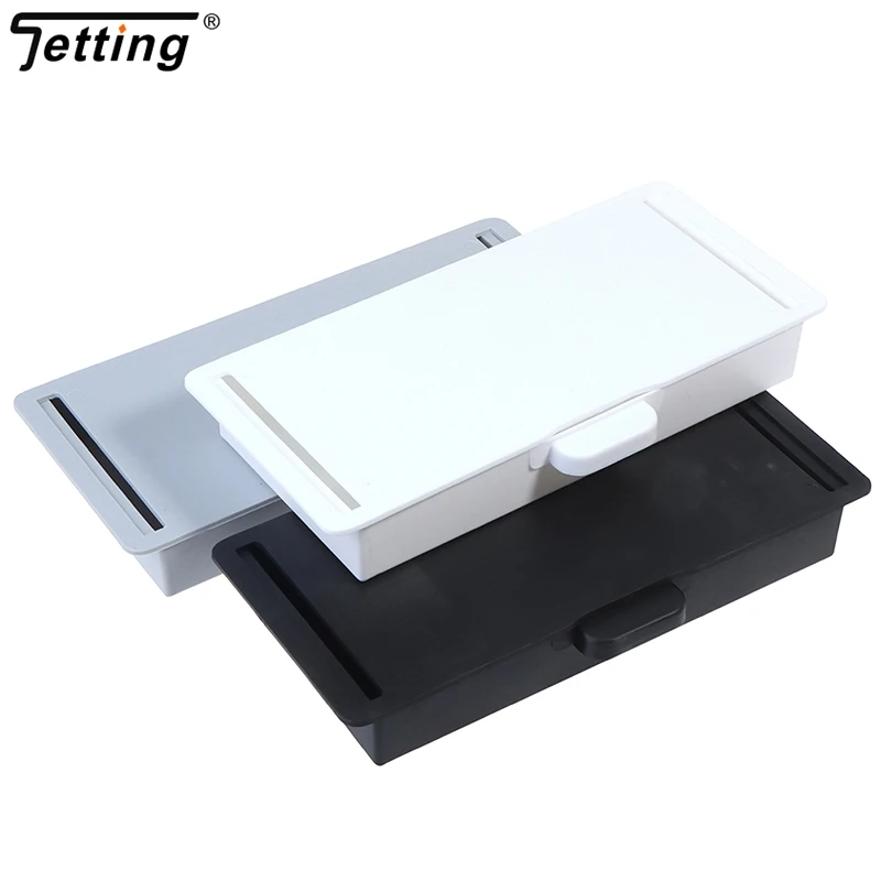 1Pc Self-Adhesive Under Desk Drawer Hidden Storage Box Makeup Organizer Self Stick School Stationery Case Pencil Tray Wholesale