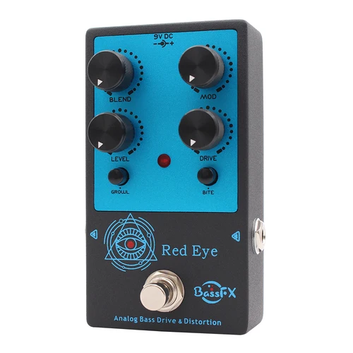 Imagen 2 del producto Fanmuzk Pedal de efecto de distorsión de unidad de bajo analógico Red Eye con control de mezcla para bajo eléctrico