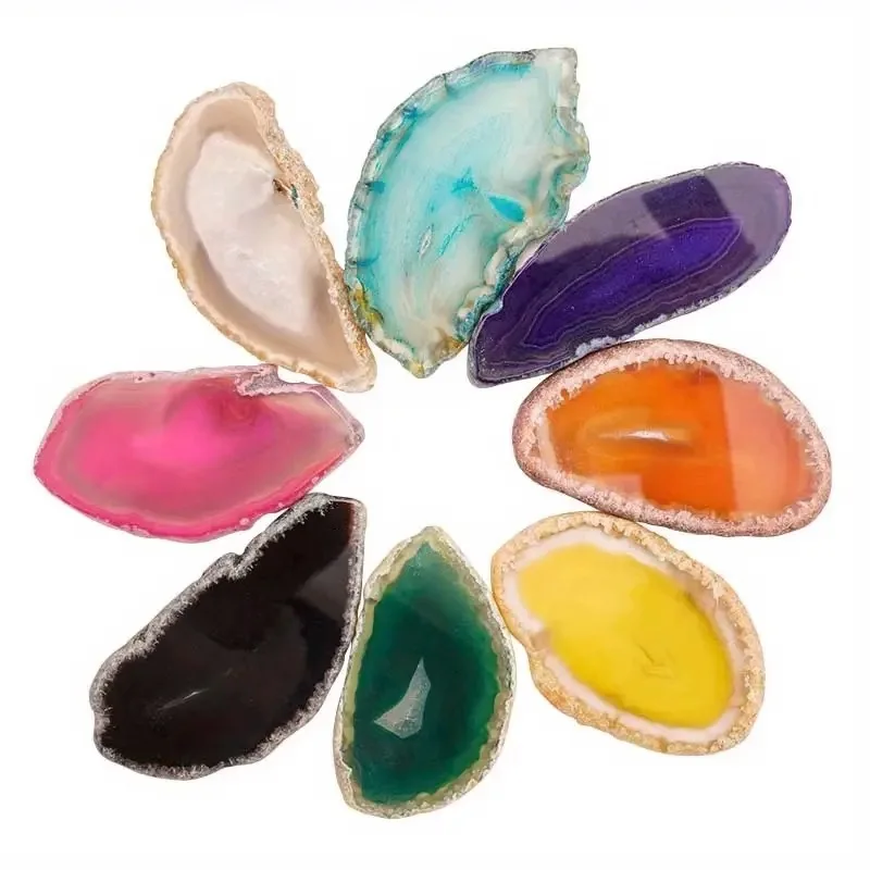 Irregular Natural Agate slice Reiki Healing Crystal Slices Stone for DIY Jewelry Pendant Home Decoration