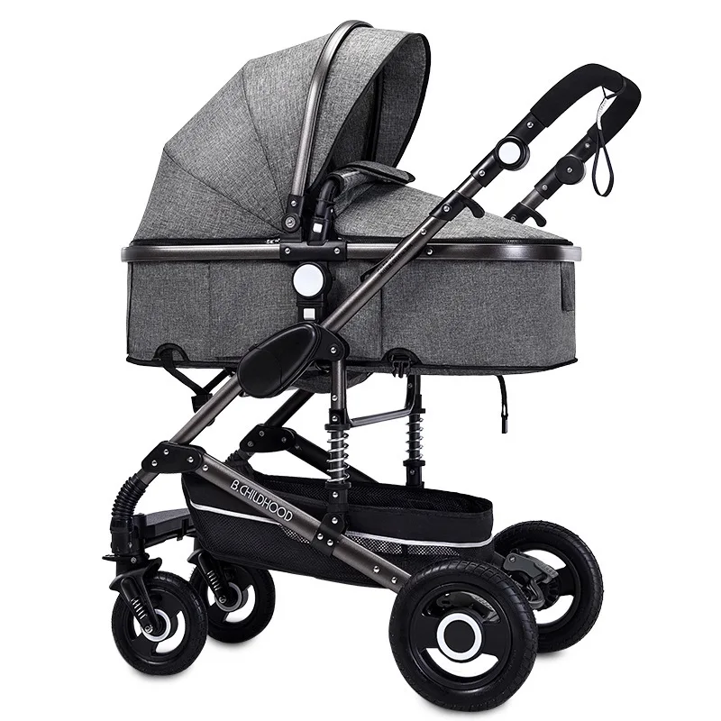 

Newborn lightweight folding basket-type safety seat baby stroller three-in-one high landscape can sit and lie on lathe dual-use