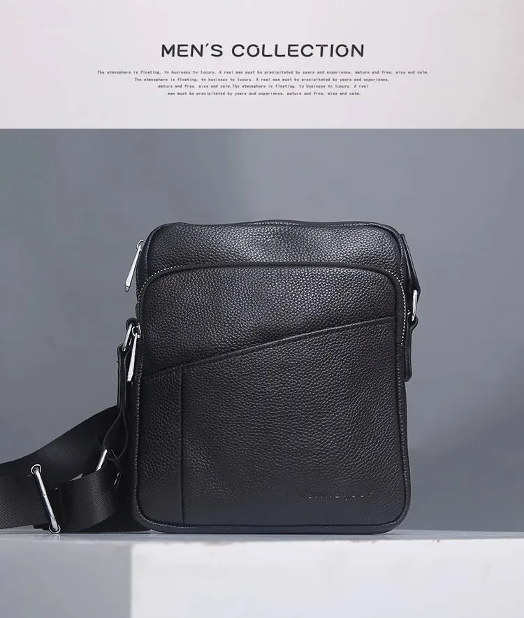 

New Style Men's Large-Capacity Top-Grain Leather Casual & Commuter Messenger/Crossbody Bag