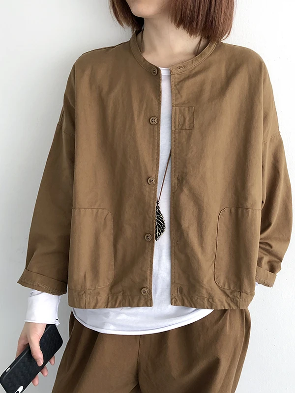 

Женское повседневное свободное пальто Long Sve ort, весенне-осеннее тонкое однотонное открытое кардиган, универсальный кардиган с круглым вырезом на пуговицах