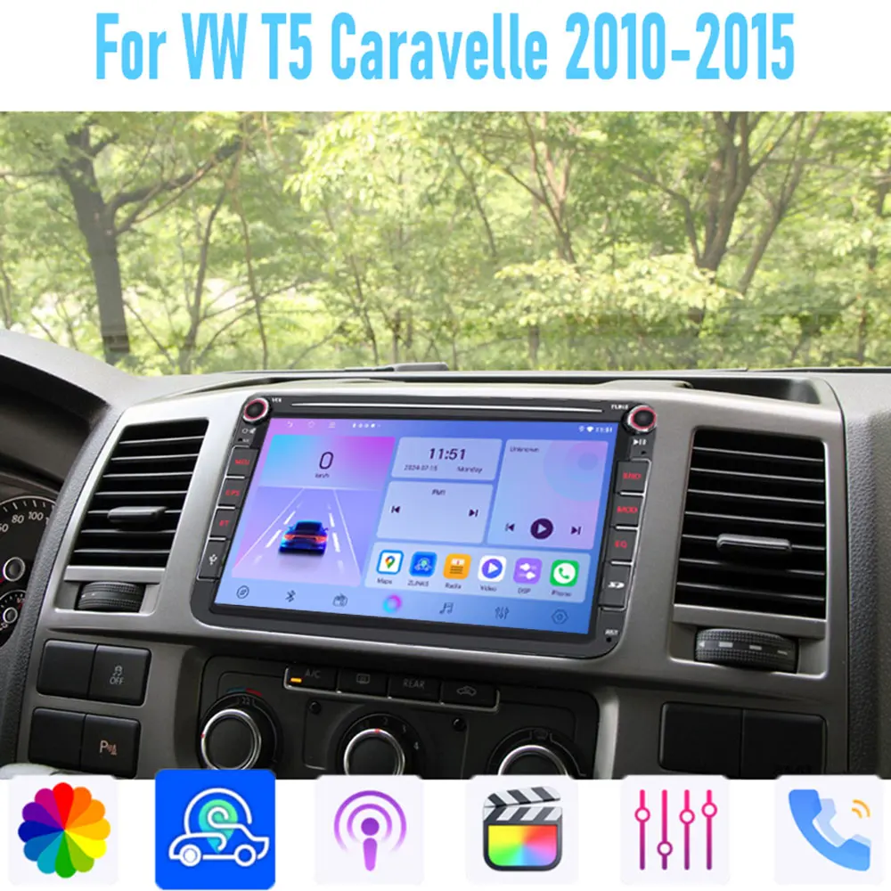 

8"For VW T5 Caravelle 2010-2015 Car Stereo Radio Carplay Android Auto Head Unit WIFI GPS Navi Reversing Image Multimedia Player