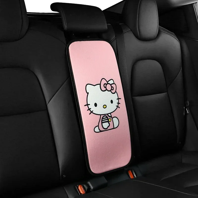 Sanrio Car Front Armrest Box Rear Cup Holder Protective Pad Hello Kitty Cartoon Car Cute Decorative Accessories Gift