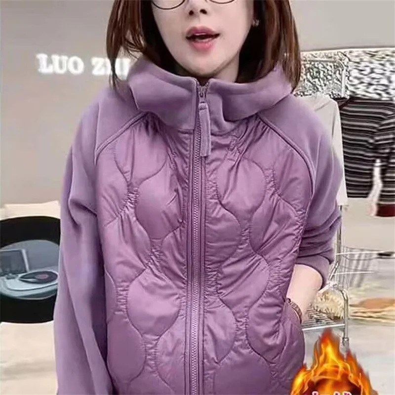 

2026 Early Spring Thin Cotton Jacket Women's Hooded Cotton Jacket Top Women's New Padded Trench Coat Jacket Spring and Autumn