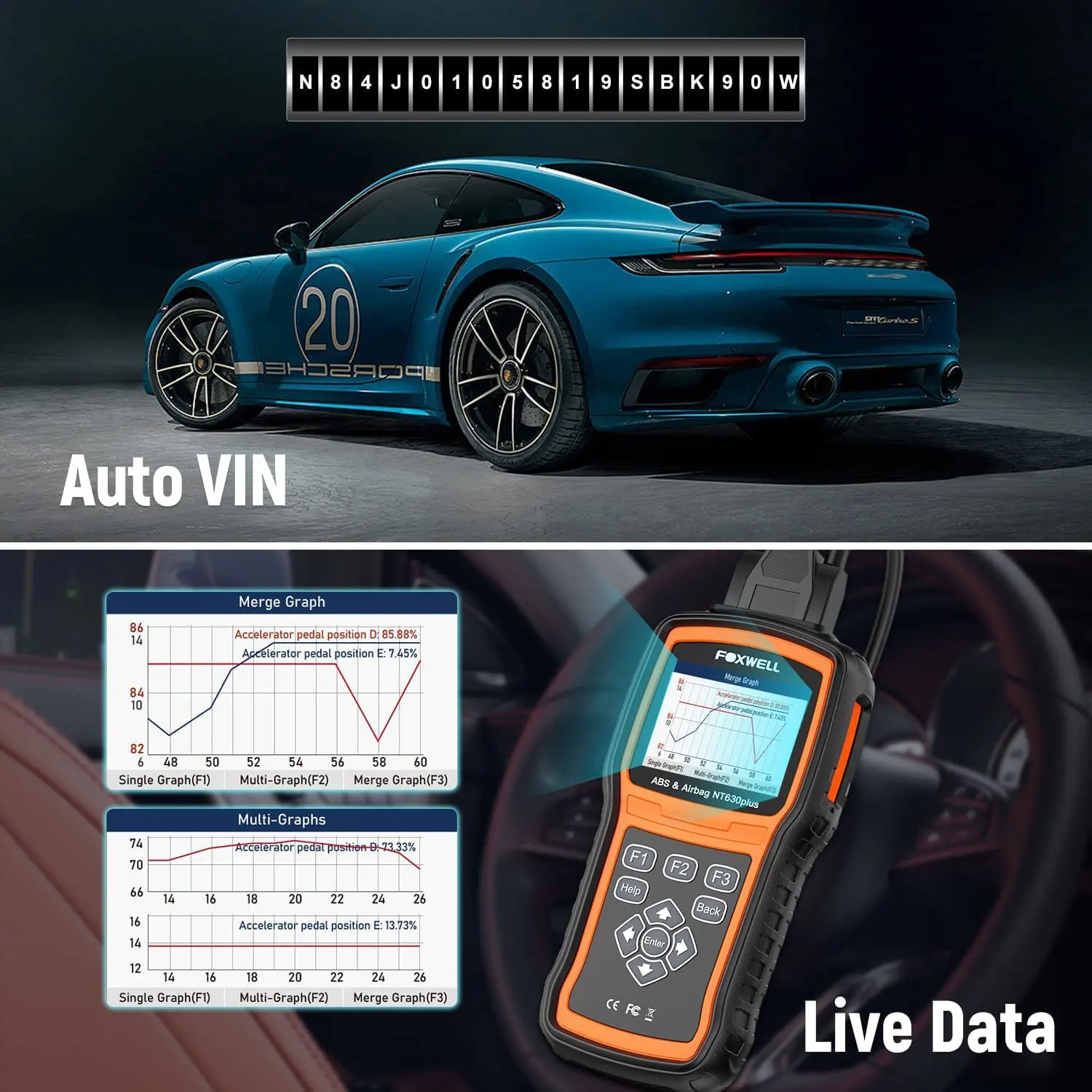 Foxwell NT630 Plus OBD2 Automotive Scanner Öl EPB Reset Motor ABS SRS SAS Kalibrierung Codeleser OBD 2 Autodiagnosetool – Detail 7