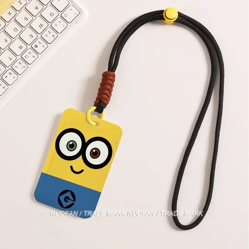 Zdjęcie 6: Uroczy, modny, kreatywny etui na karty z motywem Minionków dla chłopców i dziewcząt ze smyczą, idealny na prezent urodzinowy dla przyjaciół.