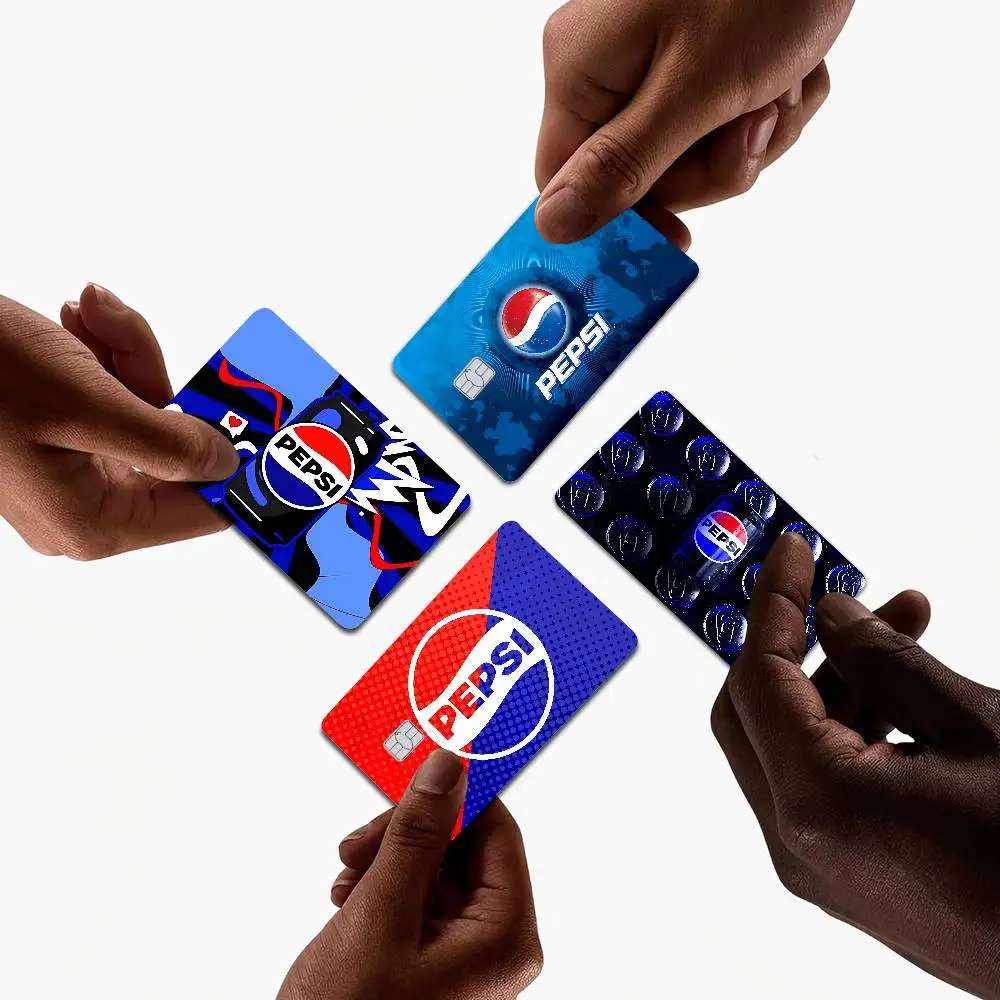 أزياء الفن طباعة P-pepsi شعار Anmie ملصق فيلم غطاء الجلد لبطاقة الائتمان بطاقة الخصم البنك الأمامية