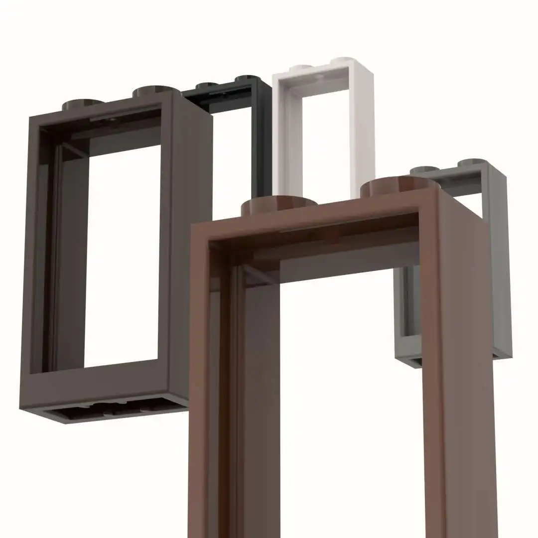 10 個のパーツプレート 60593 ウィンドウ 1x2x3 フラットハウスフロント 60602 ビルディングブロック 100% 互換性のある粒子パズル DIY ブリックおもちゃ