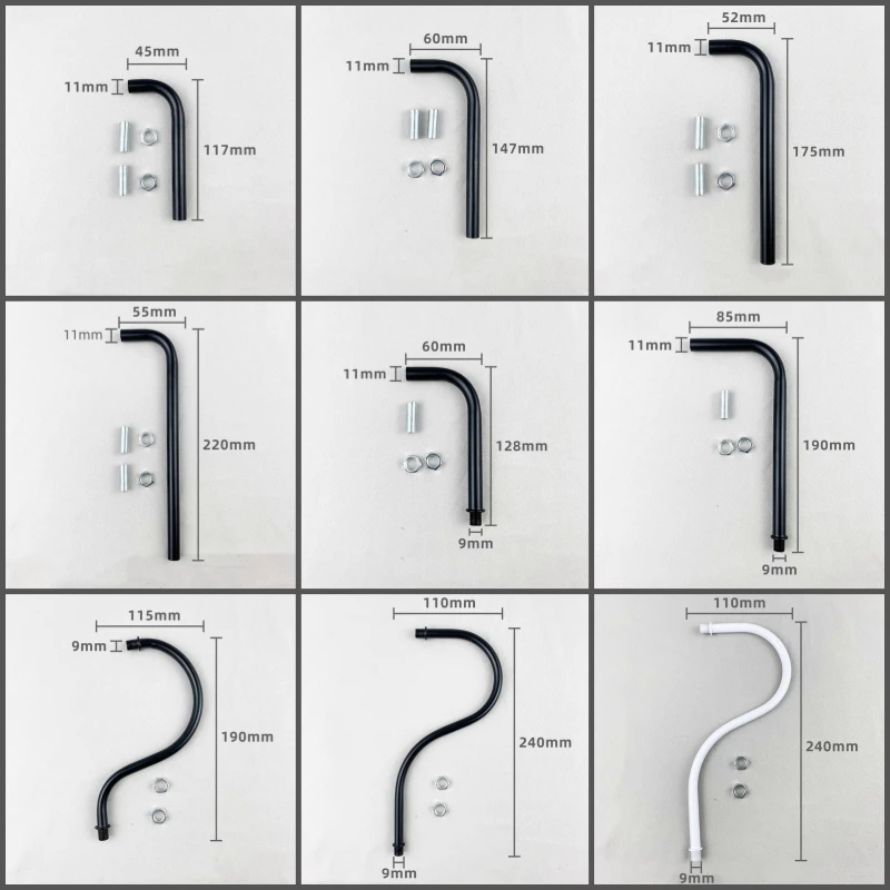 ملحقات الإضاءة M10 أنبوب معدني منحني تعديل ضوء الجدار الرجعية ربط أنبوب سبعة أحرف أنبوب داخلي وخارجي #6