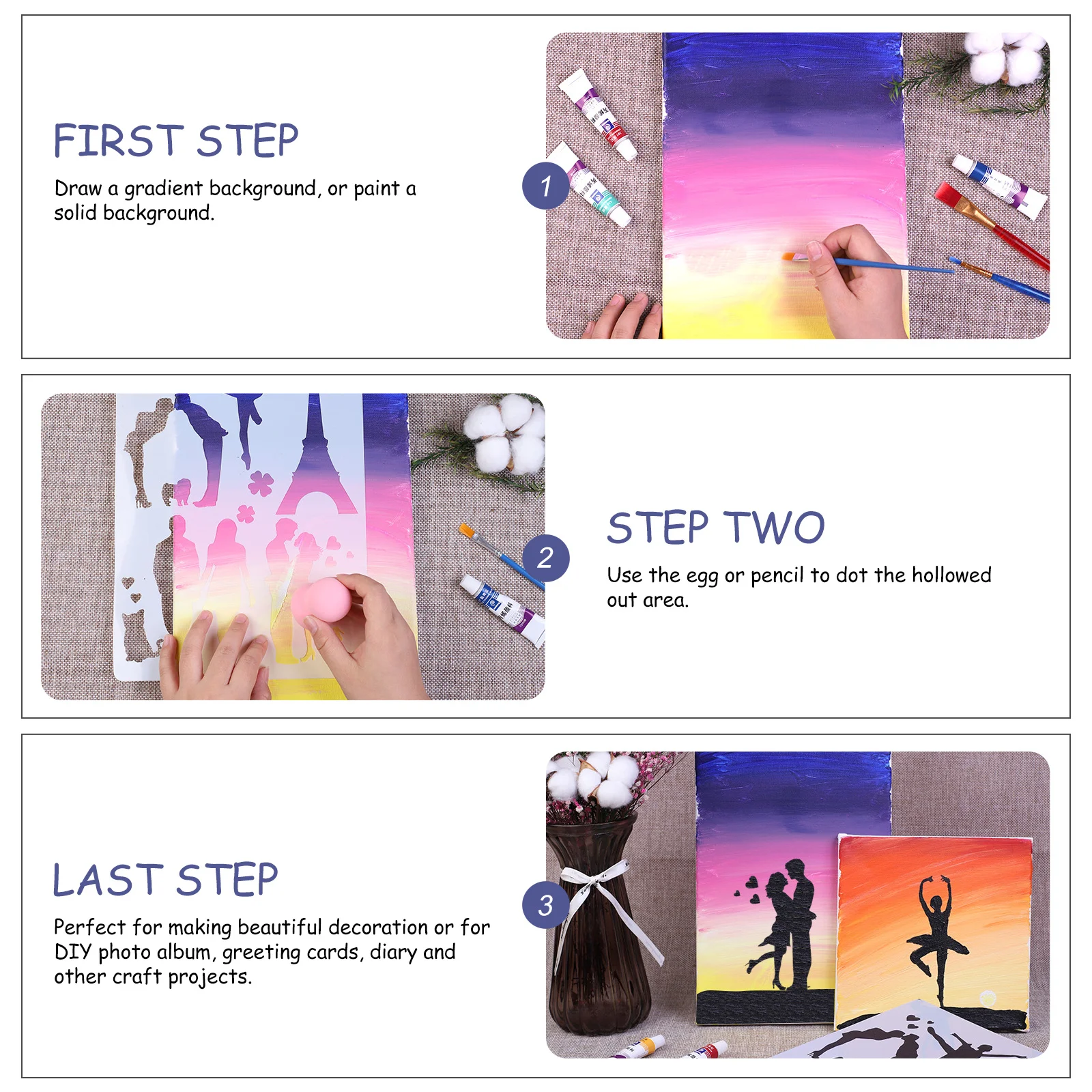 

18Pcs Paint Craft Stencil Reusable Drawing Painting Spraying Stencil for DIY Art Activities Safe Non-Toxic Creative