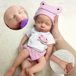 AnjoDoll 33CM Loulou Girl Reborn Dolls Open Mouth Painted Full Body Soft Silicone Realistic Doll reborn de silicone real cuerpo