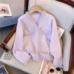 Winter Clothes Women Sweaters for Women Purple Knitted Cardigan Spring and Autumn Women's Coat Sweater Korean Style Gree Cardiga