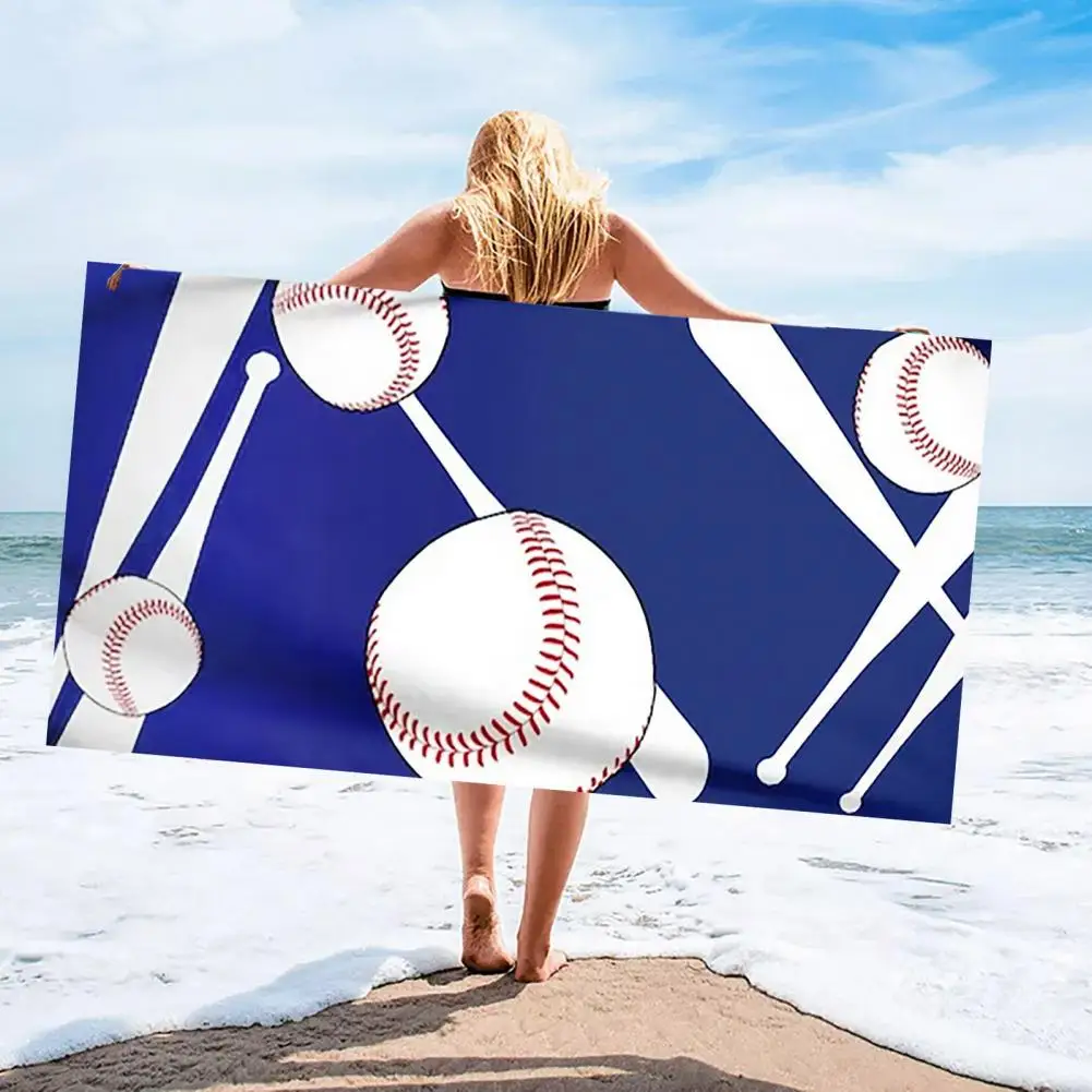 Camping Handdoek Handig Printing Skin-Touch Baseball Gedrukt Microfiber Strandlaken Strand Accessoire