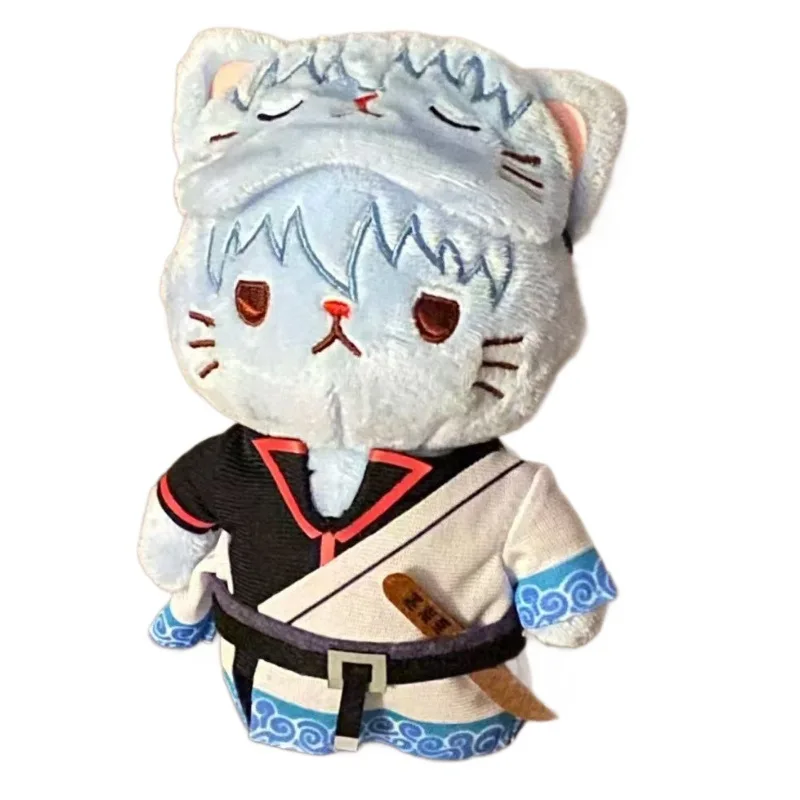 لطيف الكرتون جينتاما أفخم دمية المفاتيح ساكاتا جينتوكي و كاتسورا كوتارو قناع عين القط أنيمي القط دمية قلادة هدية #5