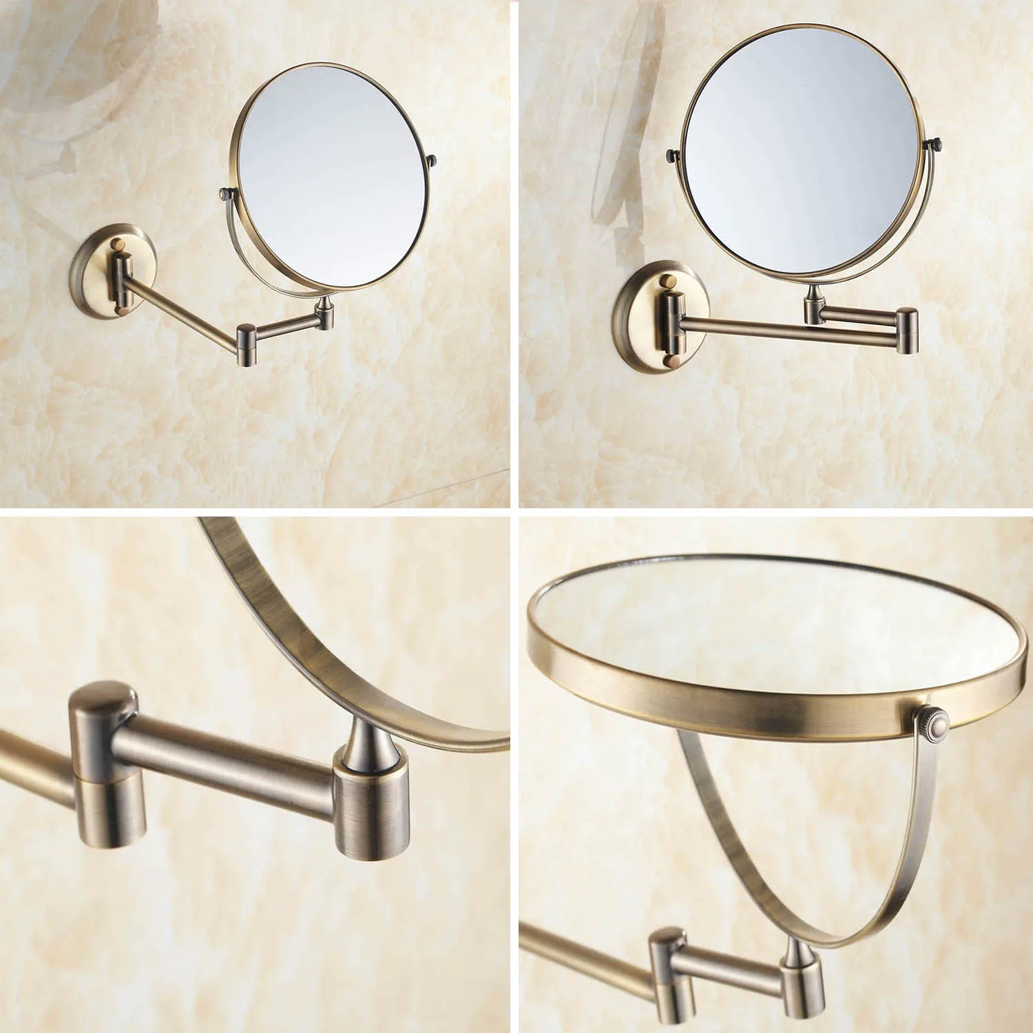 3X Magnifying Foldable Shower Mirror Double Sided Wall Mounted Cosmetic Shaving Makeup Mirror For Bathroom