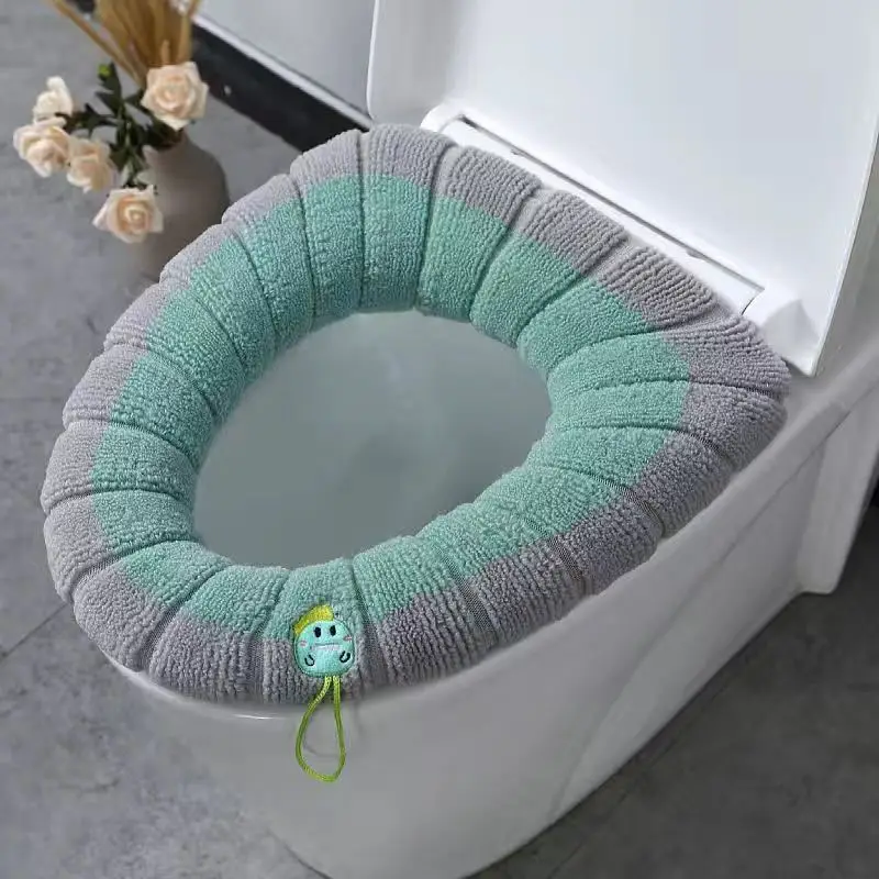 

Toilet Seat Mat Four Seasons Toilet Cushion Household Toilet Cushion Washable Knitted Toilet Cover O Type Universal