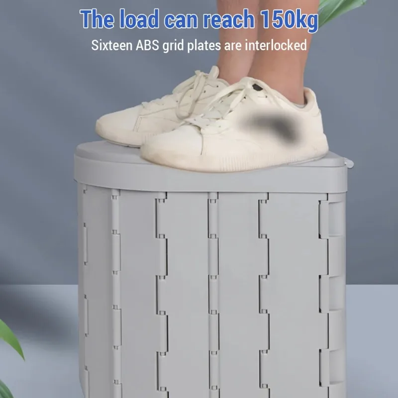 مرحاض محمول للتخييم، مرحاض مريح قابل للطي مثبت على السيارة للسفر في الهواء الطلق، قعادة محمولة مقاومة للرائحة وغير قابلة للانزلاق #6