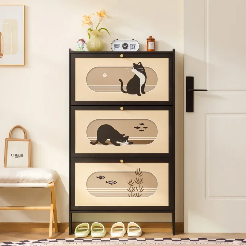 Minimalist Shoe Cabinet Household Shoe Rack Storage Cabinet Wall Entrance Shoe Rack Multi-layer Storage Cabinet