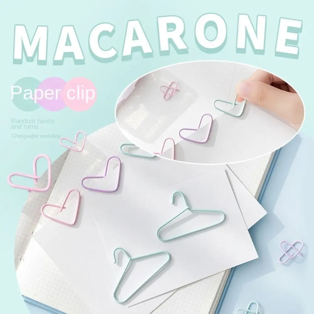 Macaron Color Creative Album Office Supplies Student Stationery School Bookmarks Paper Clips Memo Metal Clips File Holder