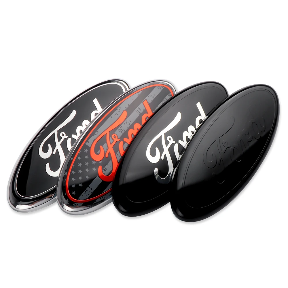 14.5x5.8cm Car Front Rear Trunk Emblem Cover Sticker for Ford Focus Mondeo Edge Ecosport Ranger Fiesta Fusion Kuga Accessories