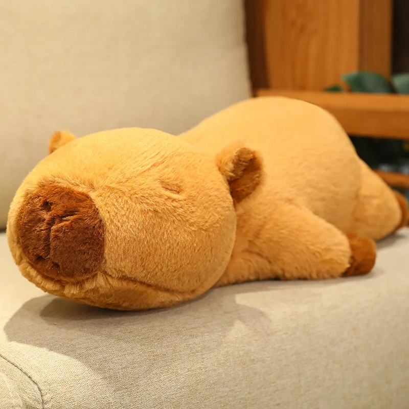 80cm New Long Lying Capybara Plush Toy Stuffed Animals Capybara Soft Pillow Toys Birthday Christmas Gift