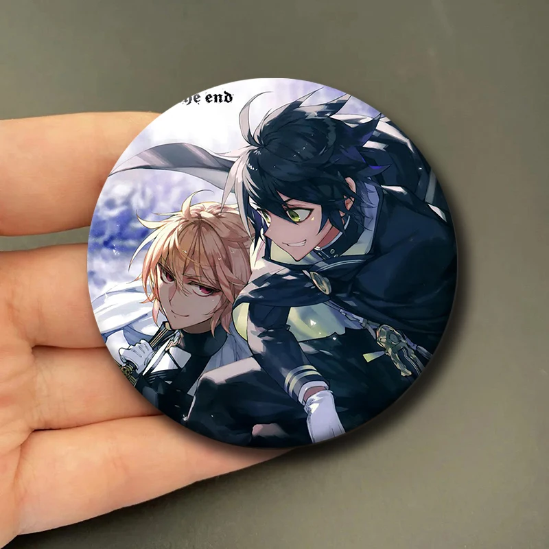 58mm Hot Japanese Anime Seraph of The End Cosplay Badge Lapel Pin Anime Accessories for Clothes Backpack Decoration Fans Gifts