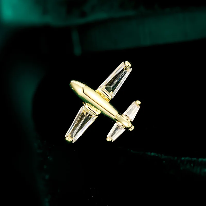 New trend aircraft brooch shirt collar pin collar button fashion small pin button cute small aircraft brooch