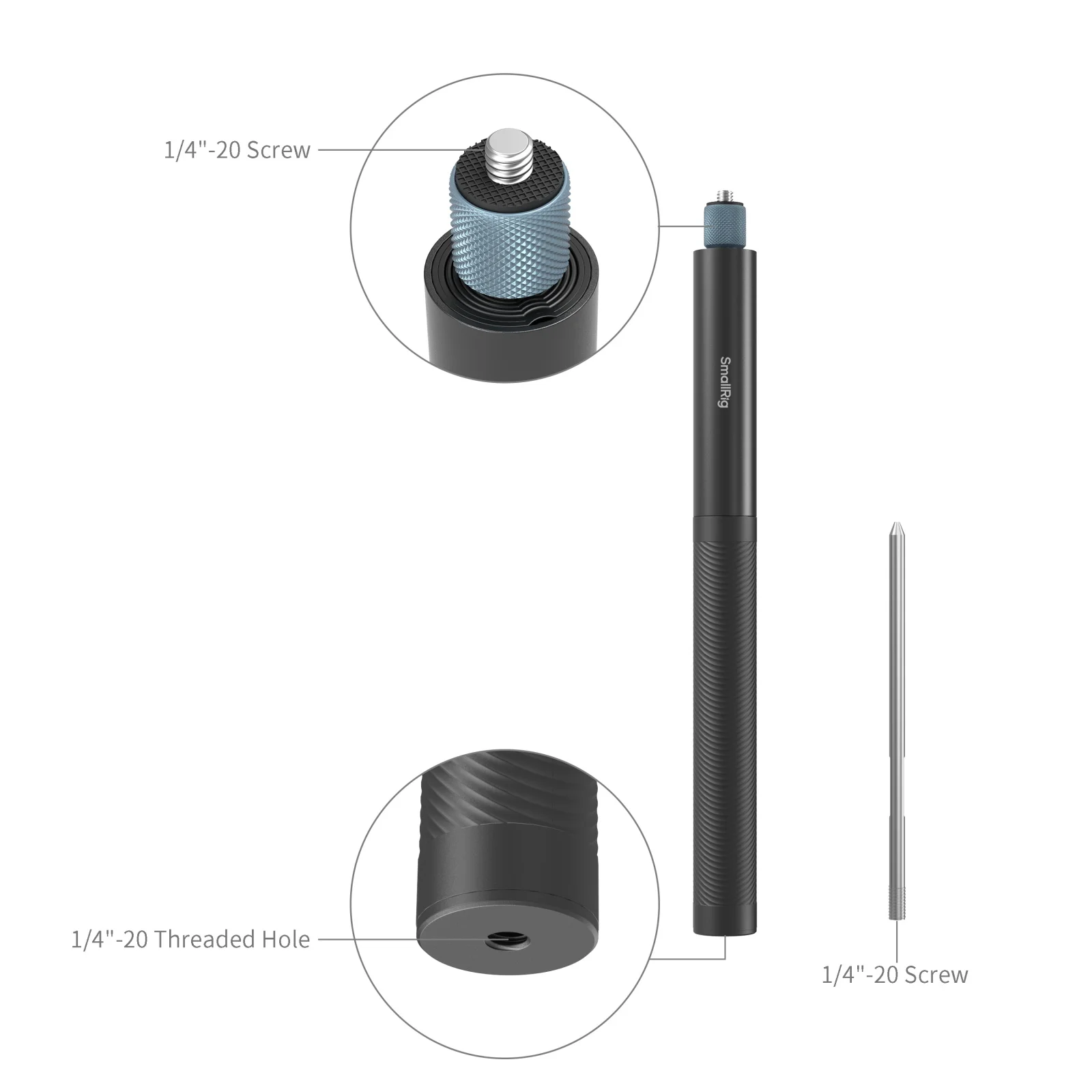 كاميرات الحركة الصغيرة تدعم عصا السيلفي لـ DJI لـ Instan360 لـ Gopro حتى ارتفاع 150 سم مع ارتفاع الأرضي 5270