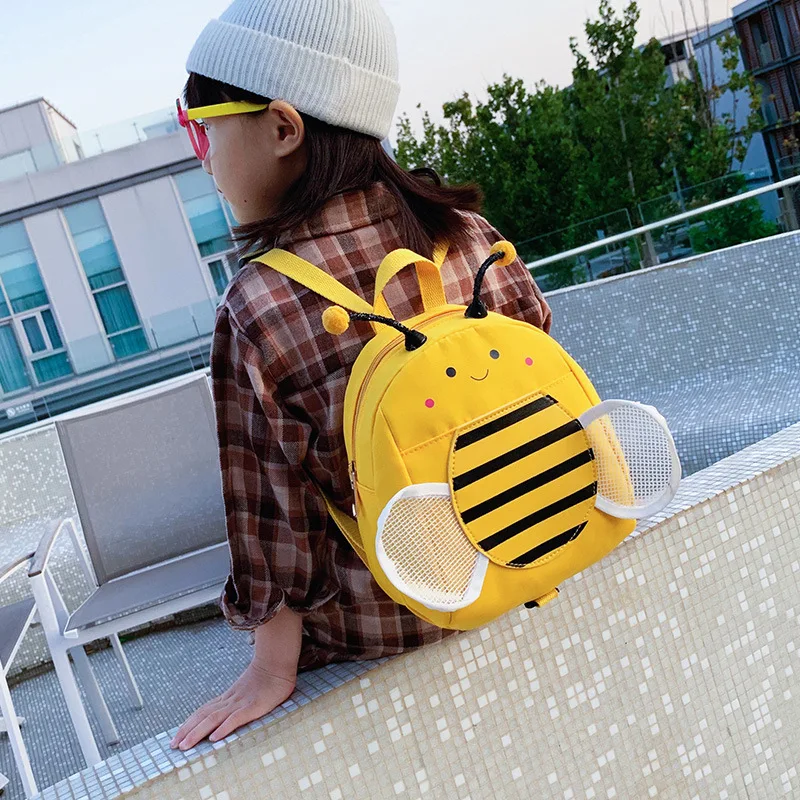 

Little Bee Cartoon Children's Anti Lost Backpack Nylon Kindergarten Boys and Girls Backpack Baby Leisure Bag Cute Kids Bag Gift