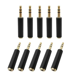 5/10PCS 3.5mm 4 Pole Female To 3 Pole Male Plug Stereo Socket Audio Adapter 1/8 TRRS to TRS Jack Converter Microphone Connector