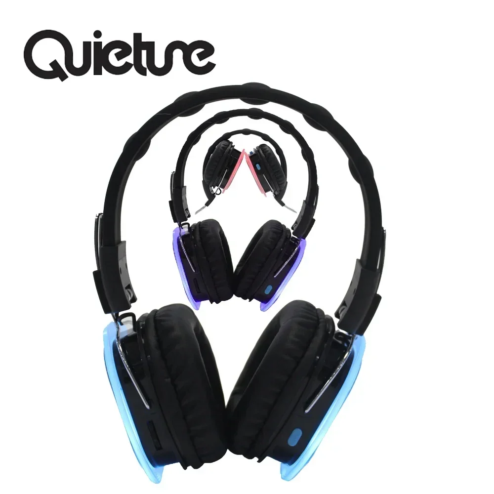 Hot Sale F39 HIFI Silent Parties Silent Disco Foldable Earphones& Headphones LED Headphone 500m Control Range 3 Factory factory