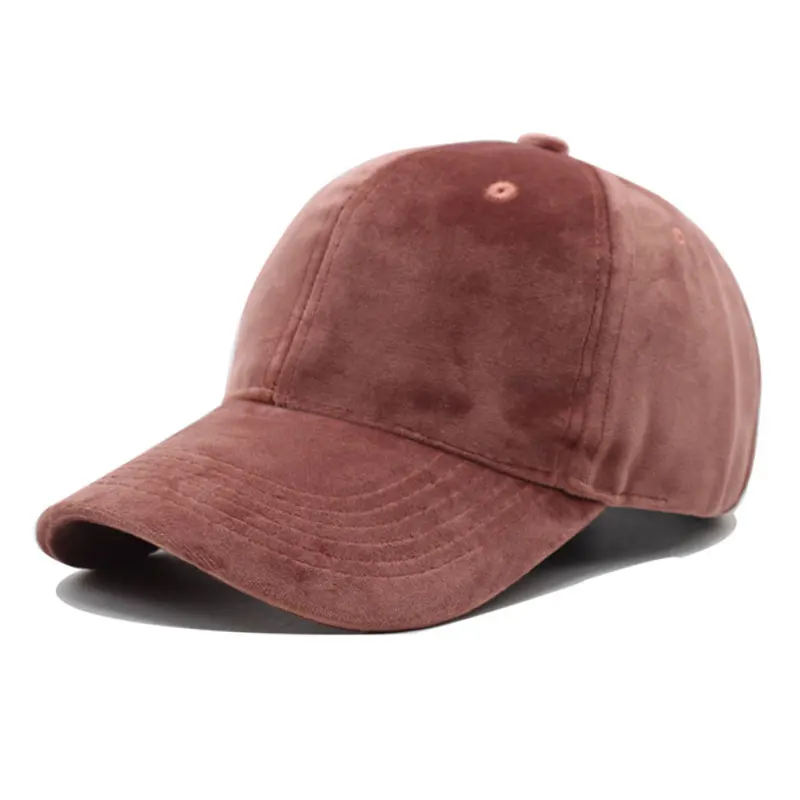 Gorra de béisbol de terciopelo liso para hombre y mujer, gorro deportivo con Cierre trasero de hueso, unisex