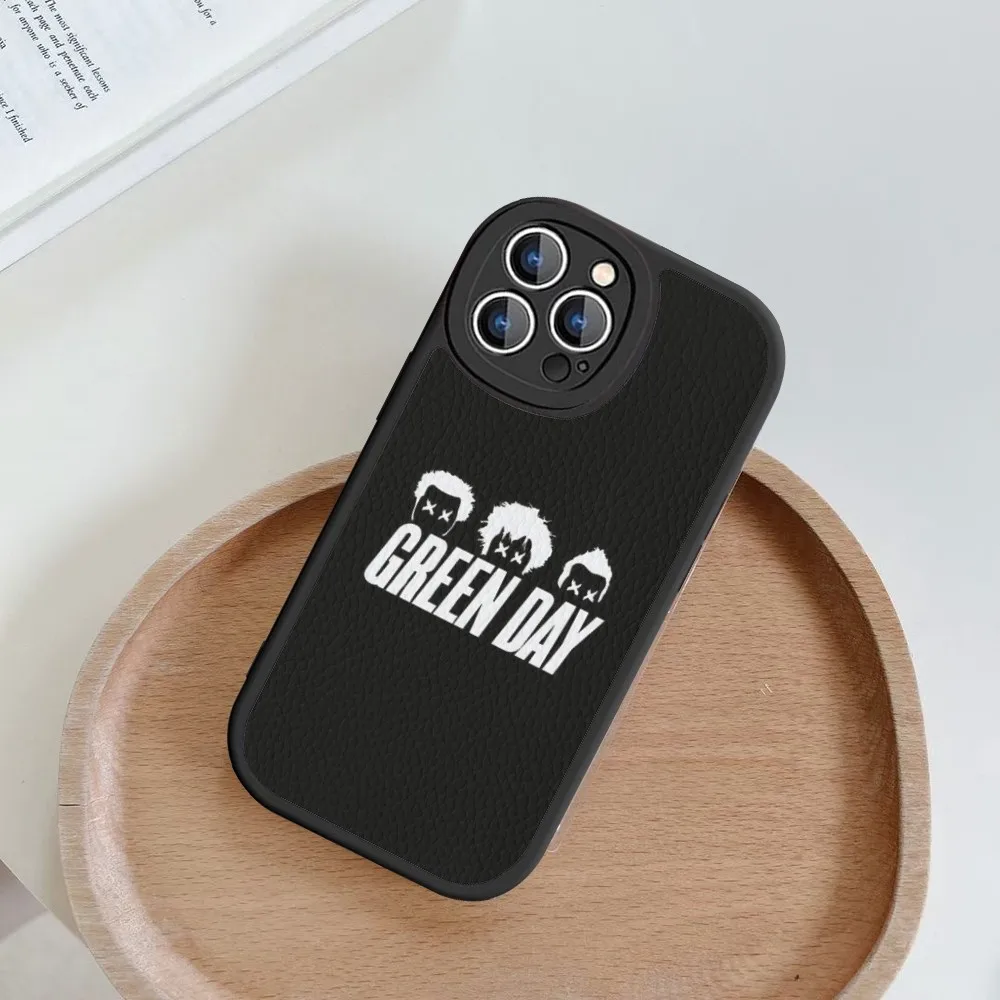 GREEN DAY-Funda de cuero duro para teléfono, carcasa para iPhone 14, 13, 12 Mini, 11, 14 Pro Max, Xs, X, Xr, 7, 8 Plus, 6, 6s