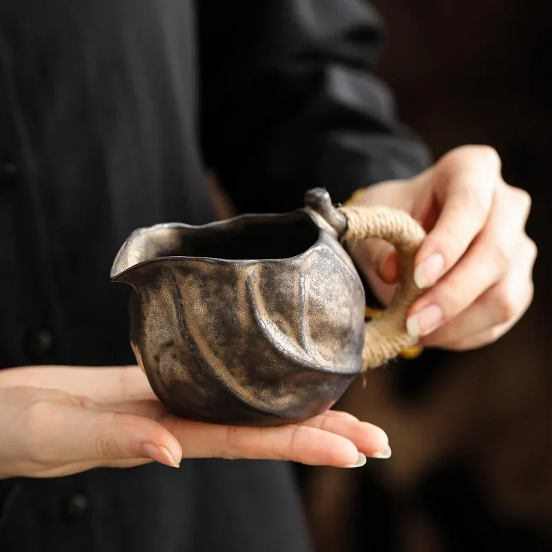 200ML Coarse Pottery Rock clay Public Cup Ceramic Chahai Cup Kung Fu Tea Accessories Tea Infusers Sharing Cup Tea Dispenser
