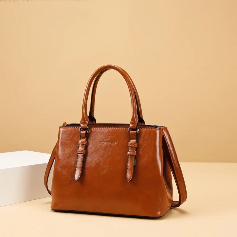 

2024 Fashion Solid PU Leather Bag For Women Trends Female Large Capacity Tote Popular Bussiness Luxury Designer Ladies Handbags