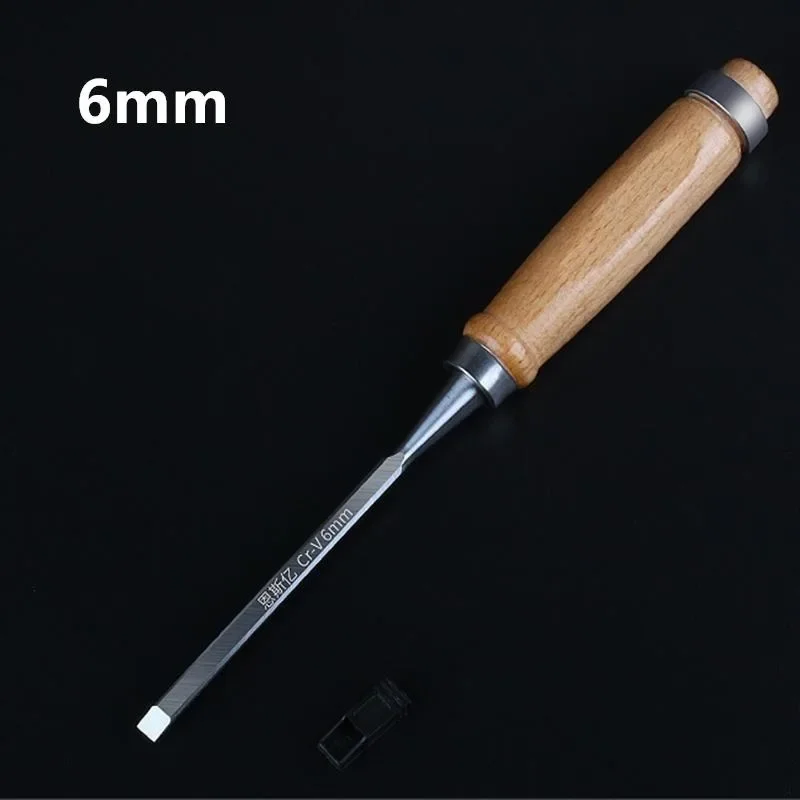 1pc New 6/12/18/24mm Wood Carving Chisels Sharp Chrome-Vanadium Steel Wood Chisel with Handle Wood Carving Tools for Woodworking