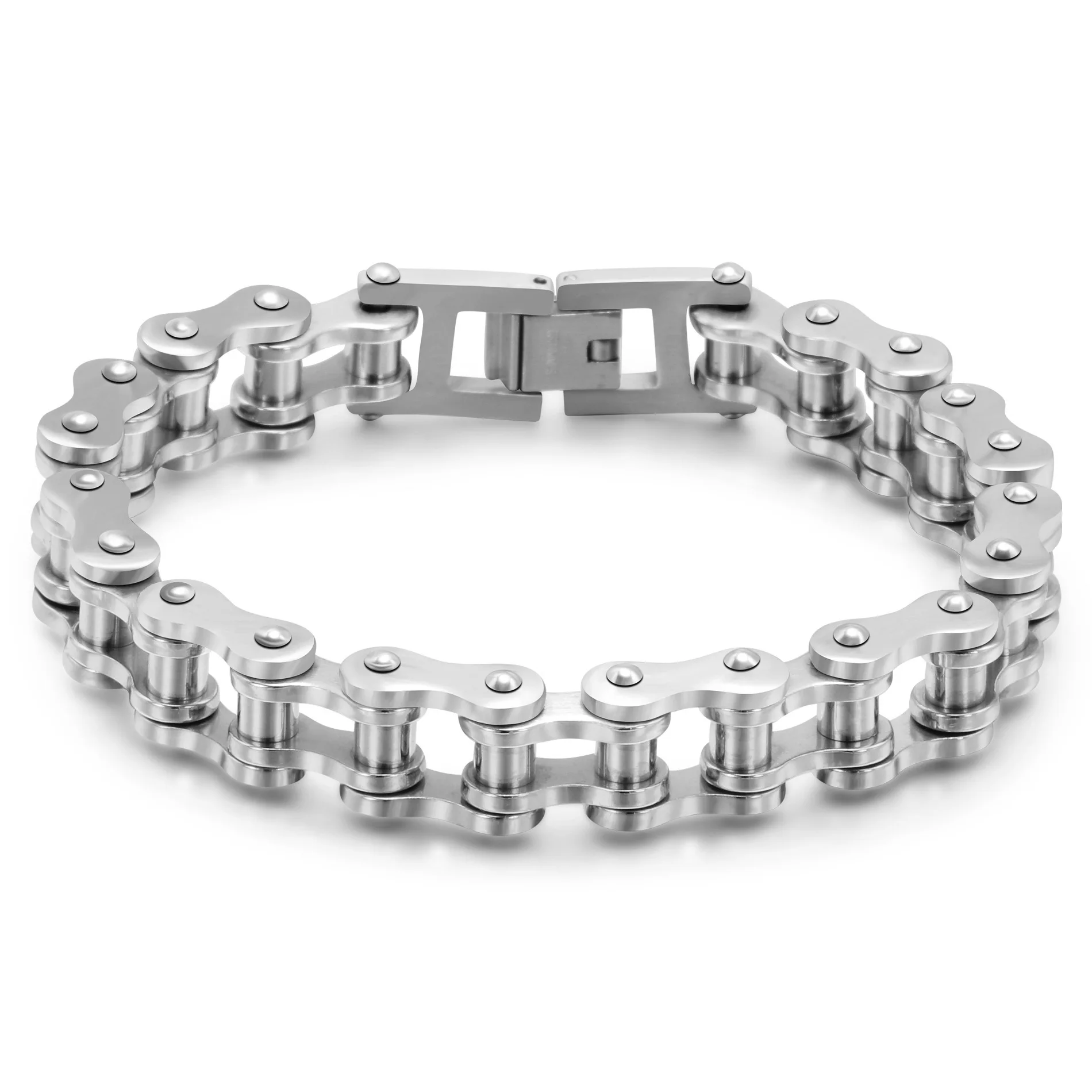 Edelstahl Biker-Kettenarmband Herrenarmband Gliederkette Motorrad-Fahrrad-Stil Armbänder Mode Punk Armreifen Schmuck – Detail 2